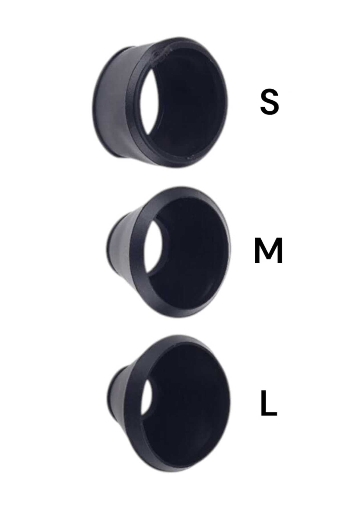 3 Adet Penis Pompası Başlığı - Yedek Silikon Lastik - S, M ve L - Orta Boy Men Powerup modeli için