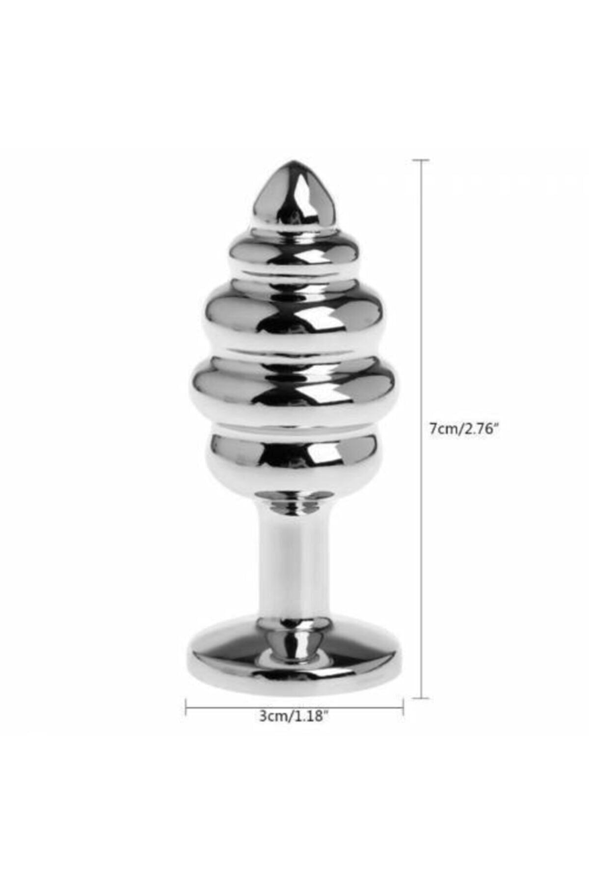 Krom Kaplama Metal Anal Plug Elmas Taşlı Tıkaç ve Saklama Kılıfı