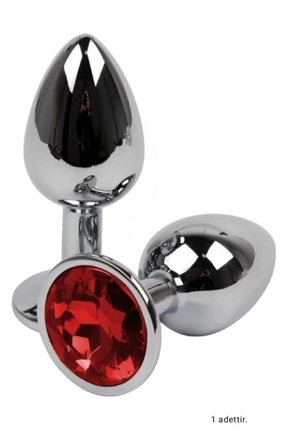 Metal Elmas Taşlı Anal Plug 7 Cm Tıkaç