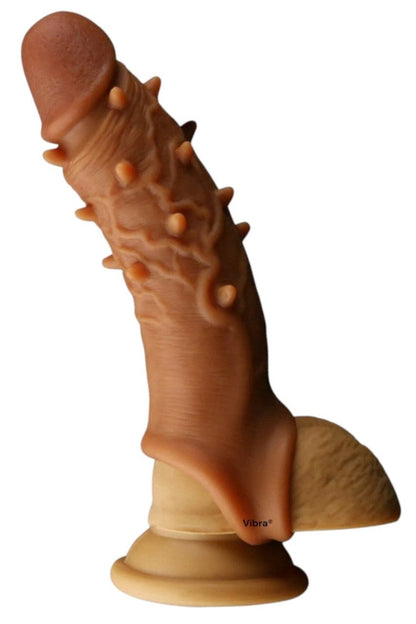 Tırtıklı Ultra Yumuşak Realistik Penis Kılıfı – Testis Tutacaklı Uzatmalı Kaymaz ve Esnek Yapı