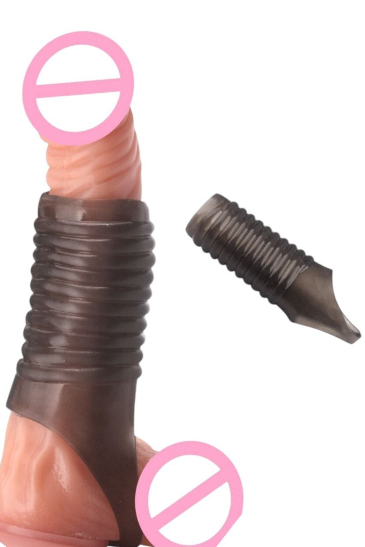 Tırtıklı G Noktası Uyarıcı Penis Kılıfı -  Oyuncağı Halka Kılıf - Spiral Tırtıklı Model
