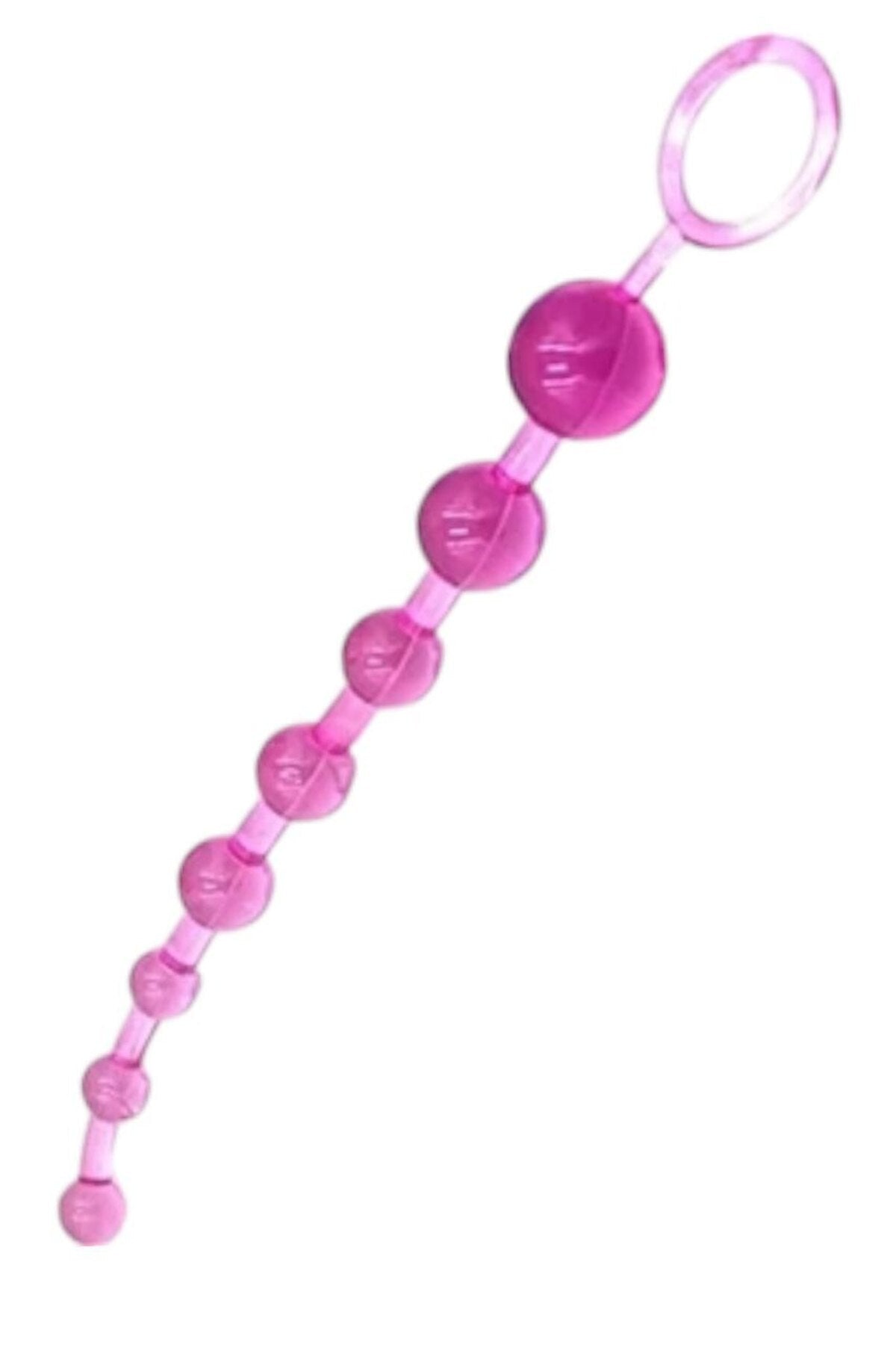 Anal Ve Vajinal 25 Cm Sıralı Jel Zevk Topları Boncuk Anal Plug Mor