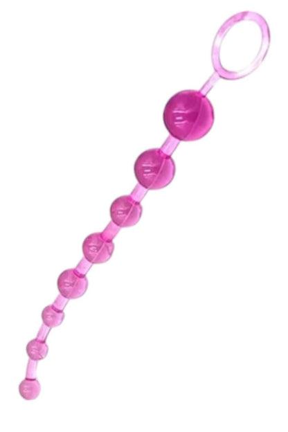 Anal Ve Vajinal 25 Cm Sıralı Jel Zevk Topları Boncuk Anal Plug Mor