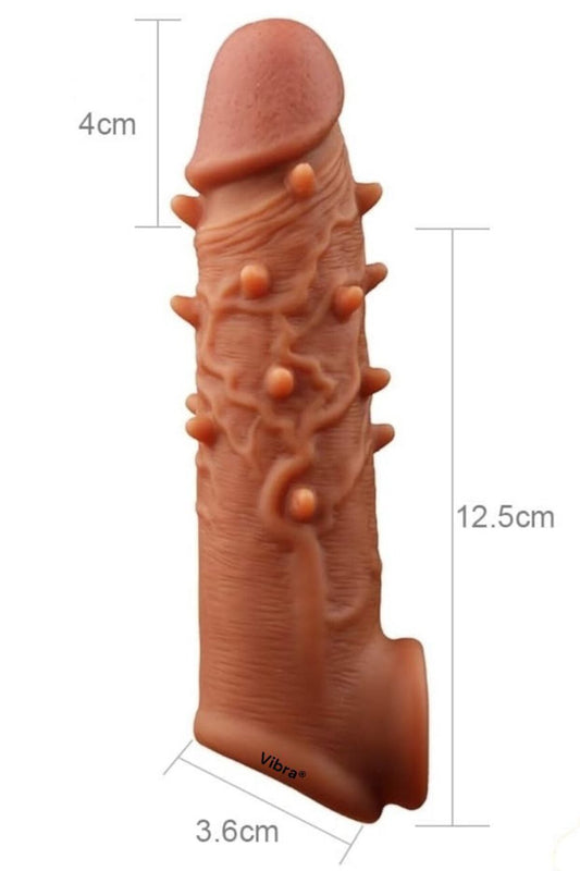 Tırtıklı Ultra Yumuşak Realistik Penis Kılıfı – Testis Tutacaklı Uzatmalı Kaymaz ve Esnek Yapı