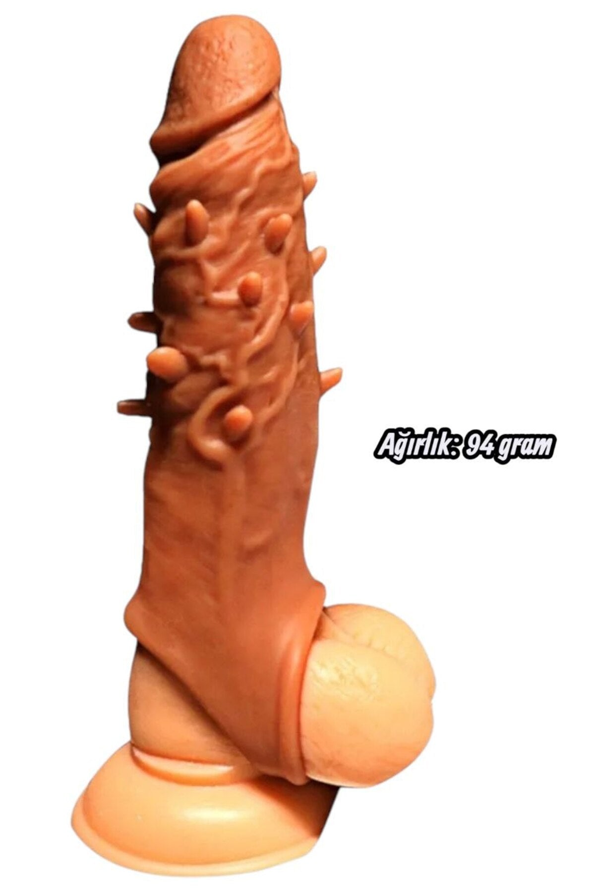 Tırtıklı Ultra Yumuşak Realistik Penis Kılıfı – Testis Tutacaklı Uzatmalı Kaymaz ve Esnek Yapı
