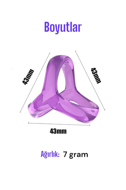 Silikon Cock Ring Testis Penis Halkası Yüzüğü - Mor Renk