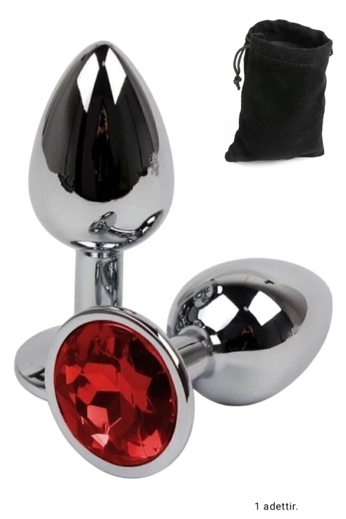 Metal Elmas Taşlı Anal Plug 7 Cm Tıkaç