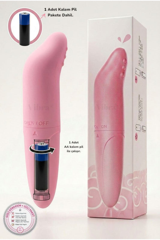 G Noktası Uyarıcı Mini Pilli Vibratör 11,8 cm Pembe | AA Kalem Pil Dahil | Gizli Gönderim