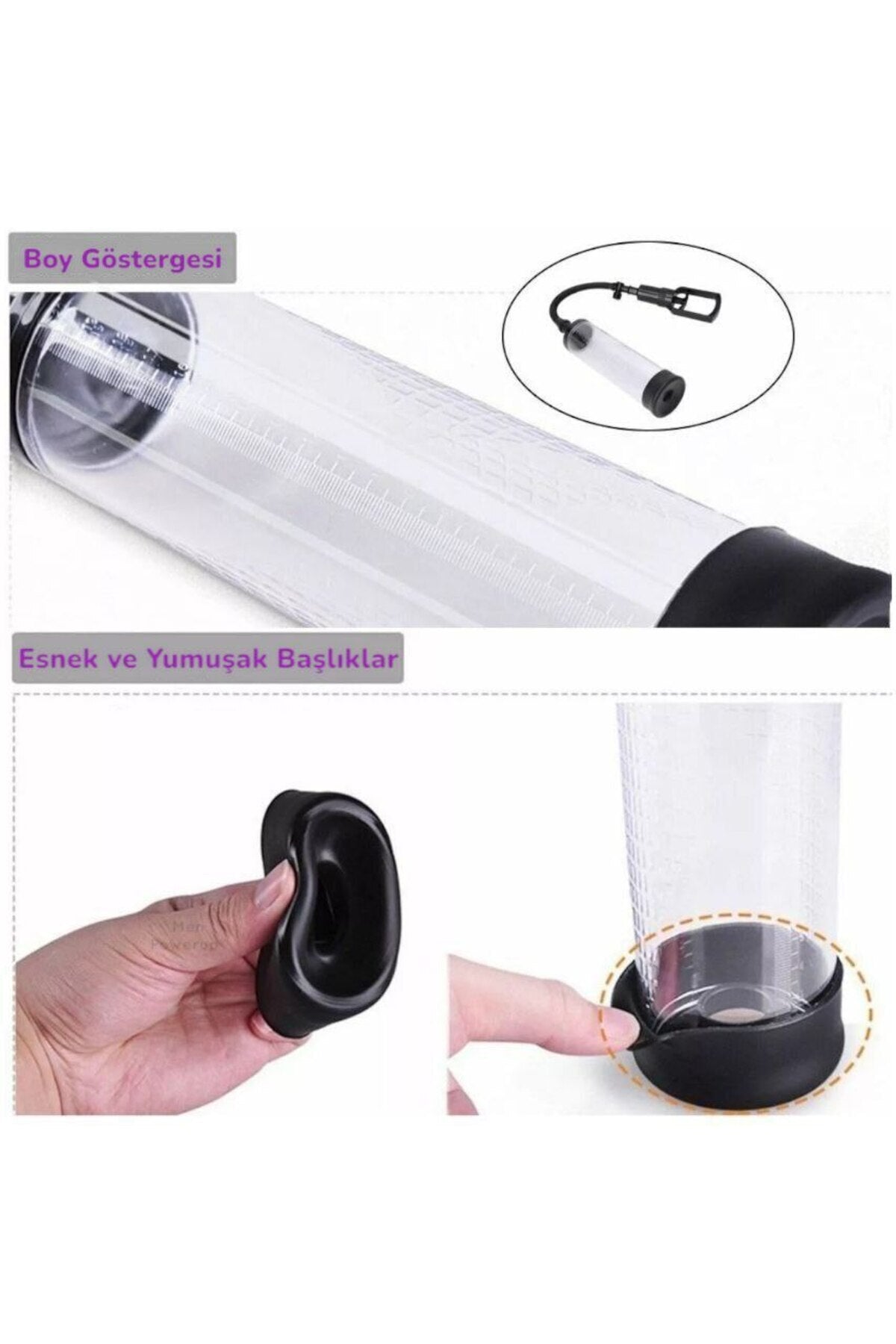 Büyük Boy Tetikli Vakumlu Penis Pompası - Ölçekli Pompa & Iki Ebatlı Başlık 22 Cm