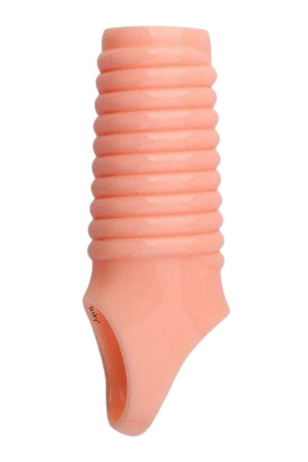 Tırtıklı G Noktası Uyarıcı Penis Kılıfı - Halka Kılıf - Ten Rengi - Yatay Tırtıklı Model