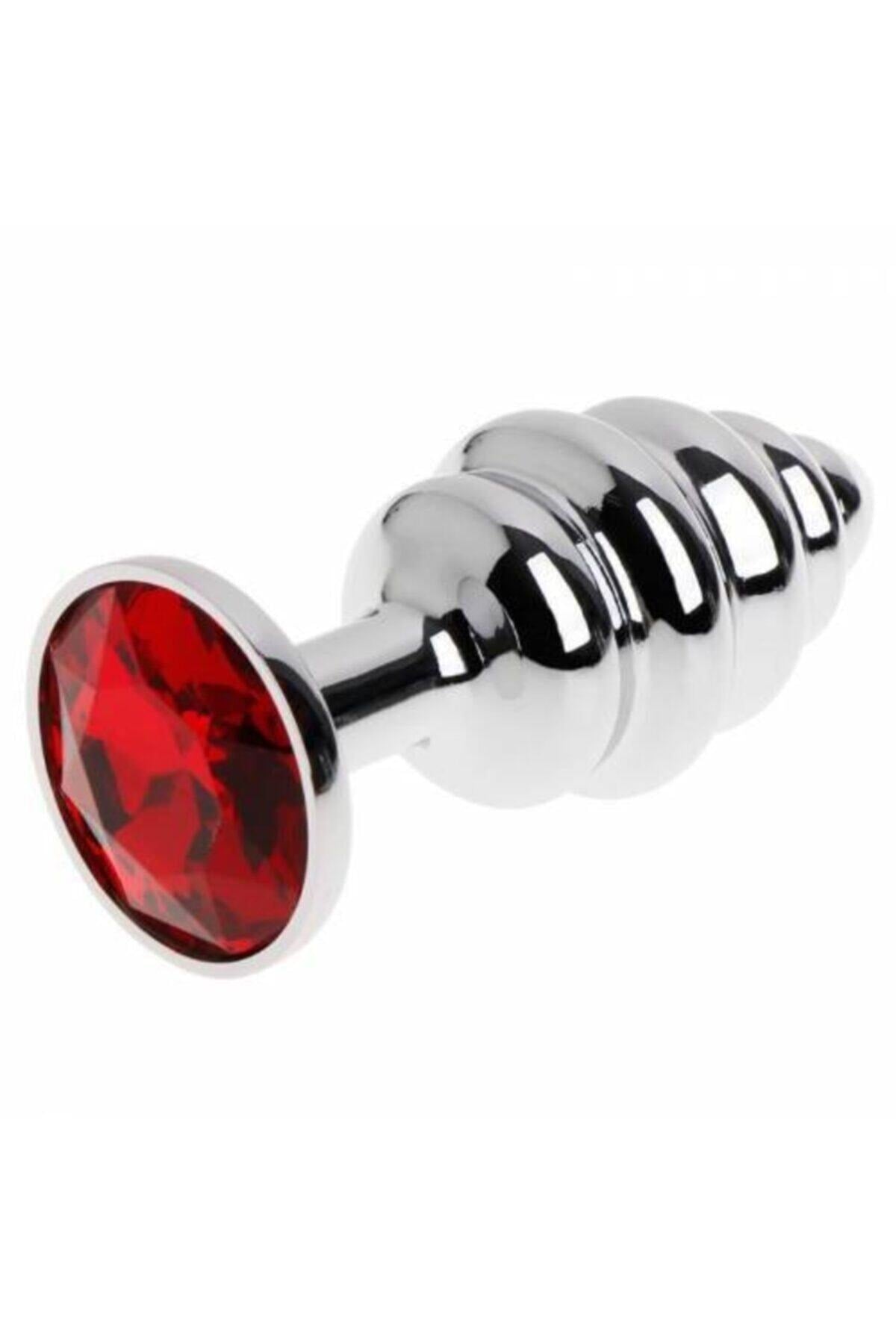 Krom Kaplama Metal Anal Plug Elmas Taşlı Tıkaç ve Saklama Kılıfı
