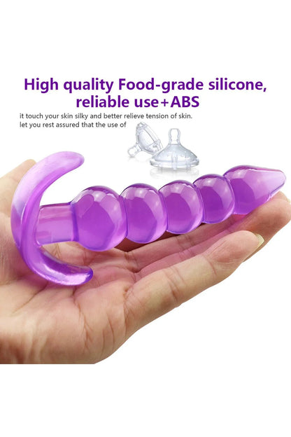 Anal Genişletici Boğumlu Yumuşak Esnek Jel Dokuda  Plug
