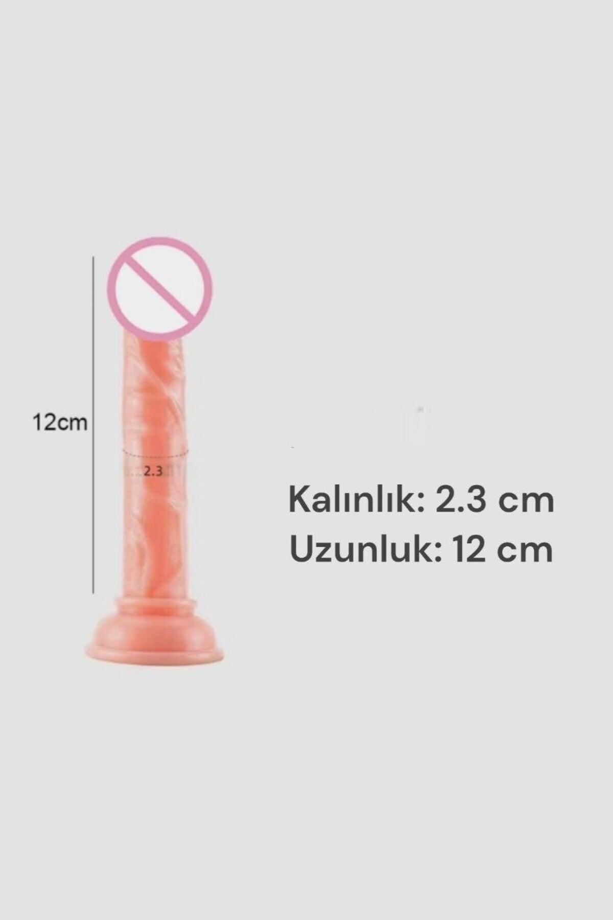 13 cm Portatif Vantuzlu Dildo - Damarlı, 2,3 cm Kalınlık, Taşınabilir ve Kutulu