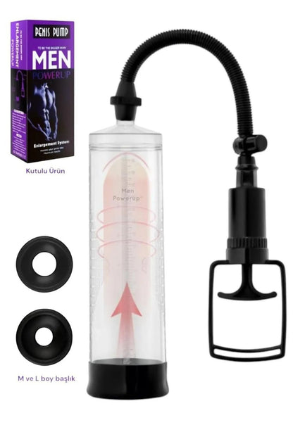 Büyük Boy Tetikli Vakumlu Penis Pompası - Ölçekli Pompa & Iki Ebatlı Başlık 22 Cm
