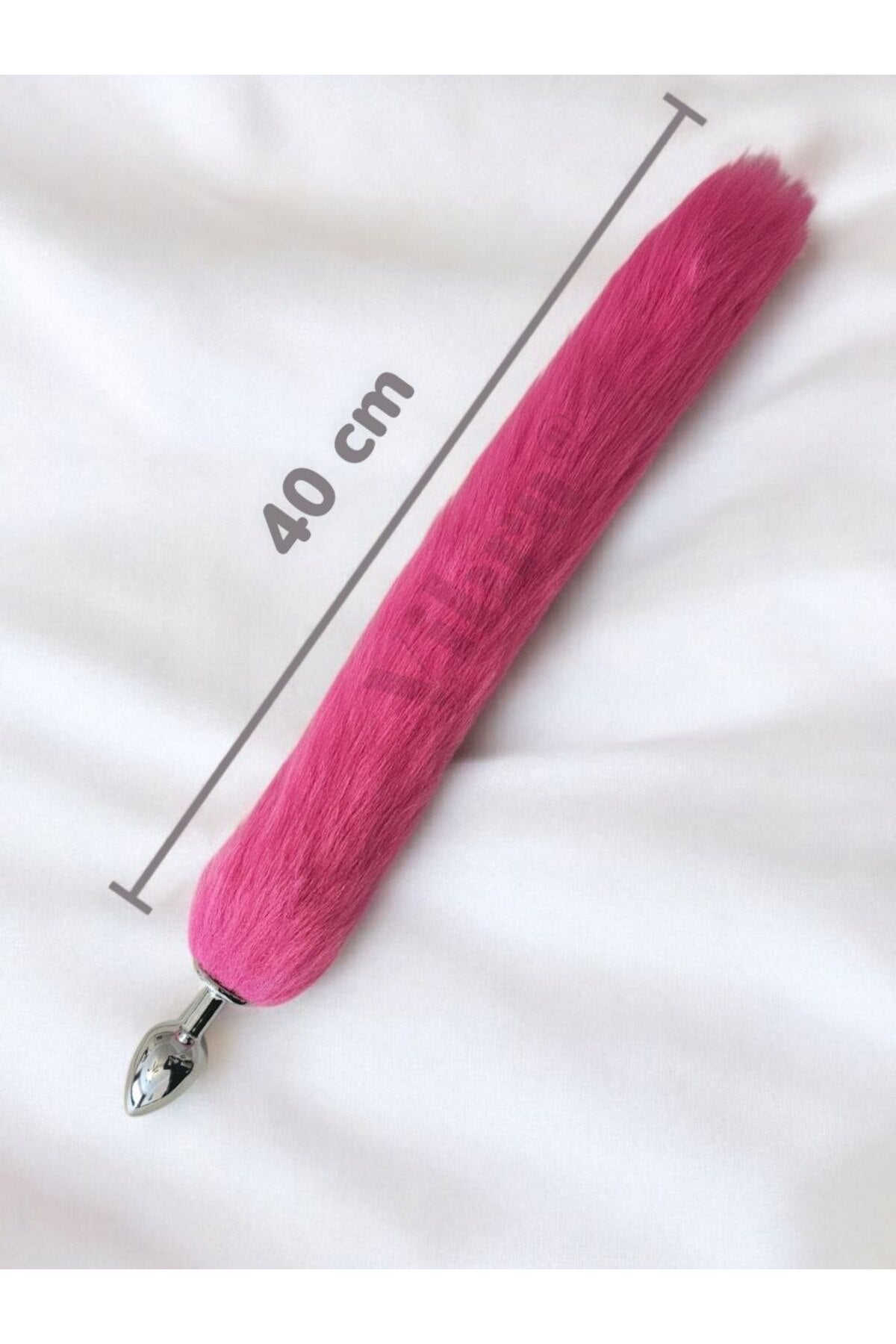 Tilki Kuyruklu Metal Anal Plug - 40 cm Kırmızı Peluş Kuyruğu | Paslanmaz Çelik Tıkaç