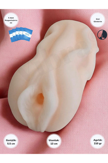 Yapay Vajina El Tipi Mastürbatör 13 cm | 5,5 cm | 210 g – Erkek Mastürbasyon Aparatı (Kompakt)