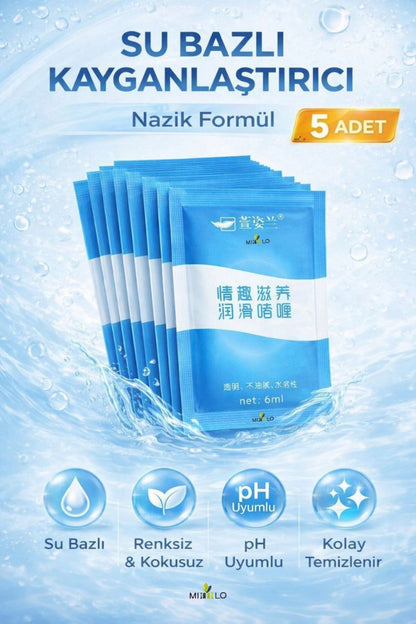 Su Bazlı Kayganlaştırıcı Jel 5 Adet | Gizli Paket | Renksiz Kokusuz | 6 ml