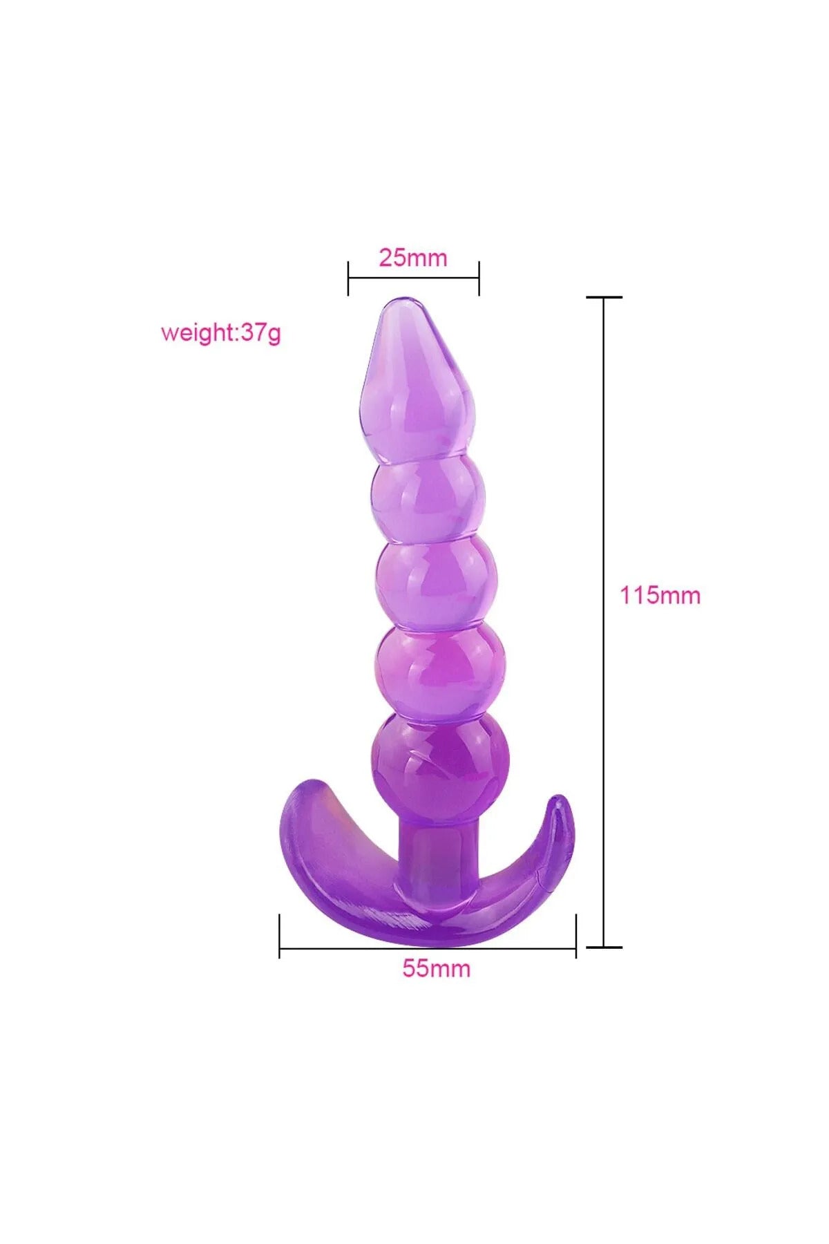 Anal Genişletici Boğumlu Yumuşak Esnek Jel Dokuda  Plug