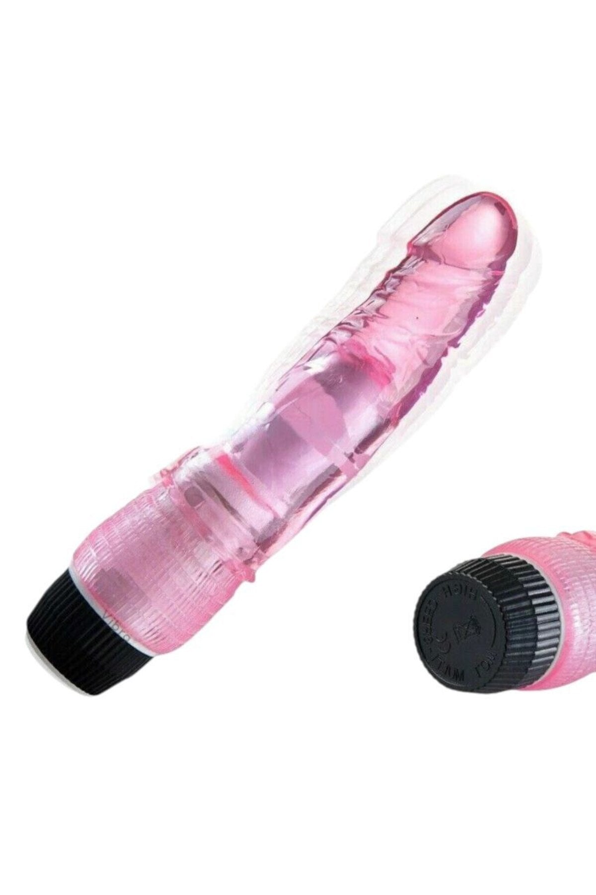 Titreşimli Dildo Kırmızı Jel Vibratör 20 cm
