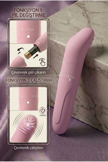 G Noktası Uyarıcı Mini Pilli Vibratör 11,8 cm Pembe | AA Kalem Pil Dahil | Gizli Gönderim