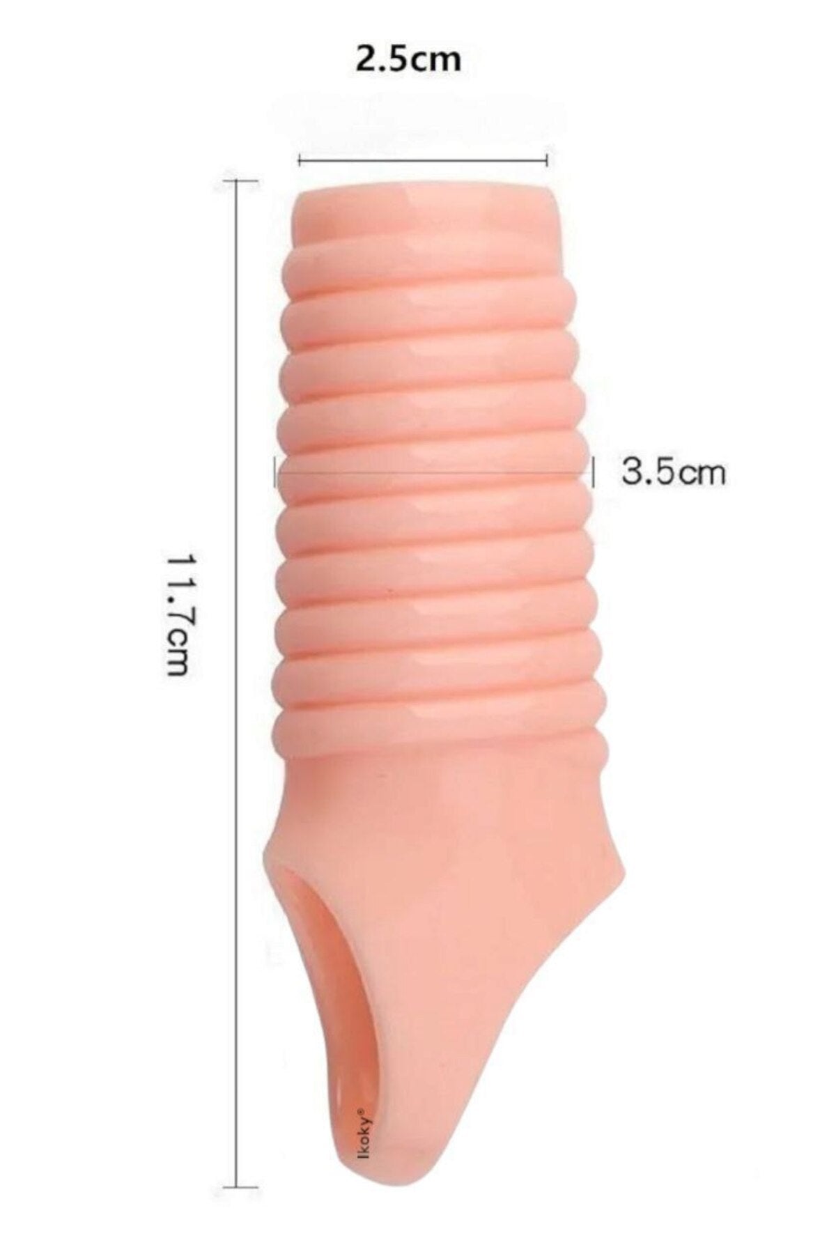 Tırtıklı G Noktası Uyarıcı Penis Kılıfı - Halka Kılıf - Ten Rengi - Yatay Tırtıklı Model