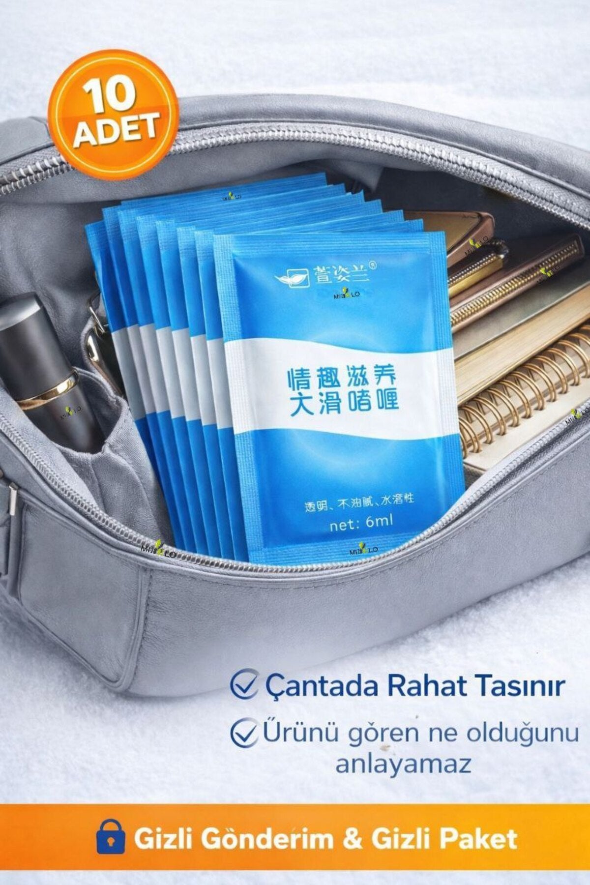 Su Bazlı Kayganlaştırıcı Jel 10 Adet | Gizli Paket | Renksiz Kokusuz | 6 ml