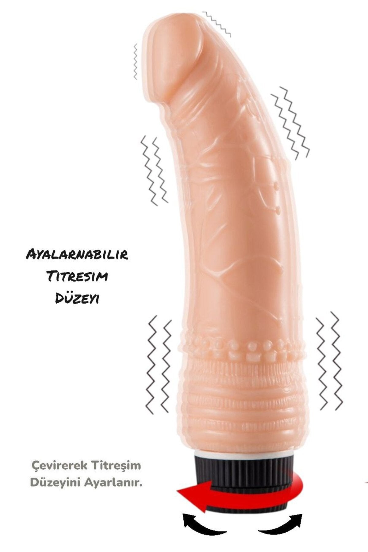 Titreşimli Dildo Ten Renk Jel Vibratör 20 cm
