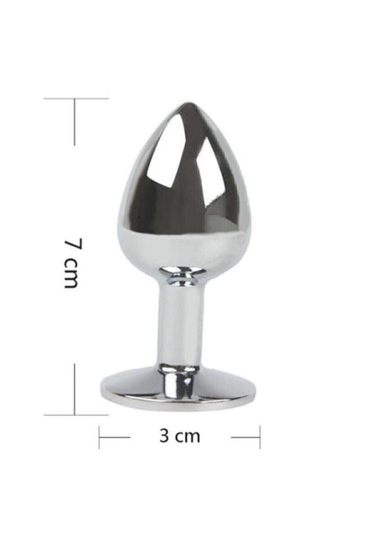 Metal Elmas Taşlı Anal Plug 7 Cm Tıkaç