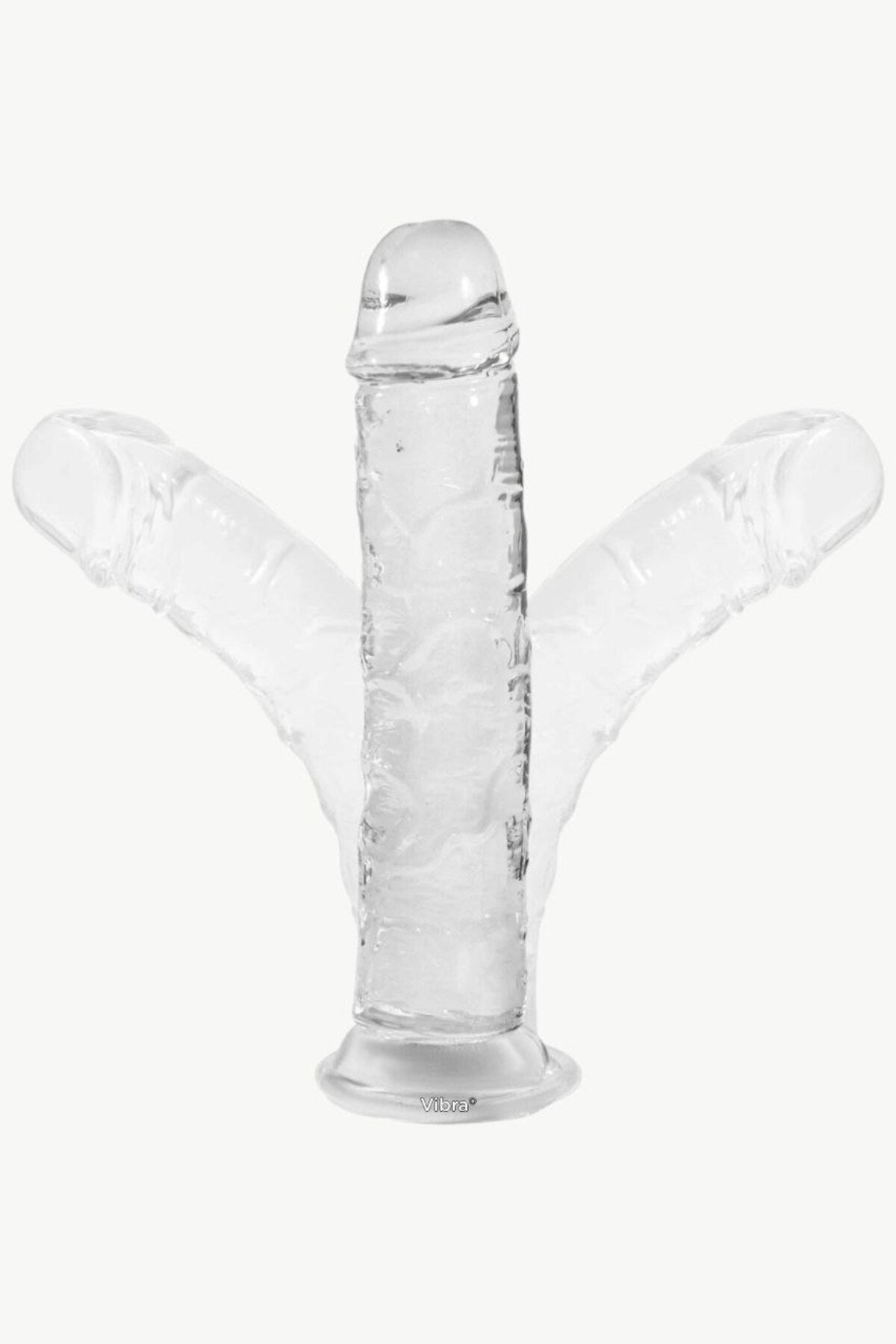 22 cm Şeffaf Esnek Jelly Dildo – 4,5 cm kalınlık - Güçlü Vantuzlu, Ekstra Kalın Yapay Penis