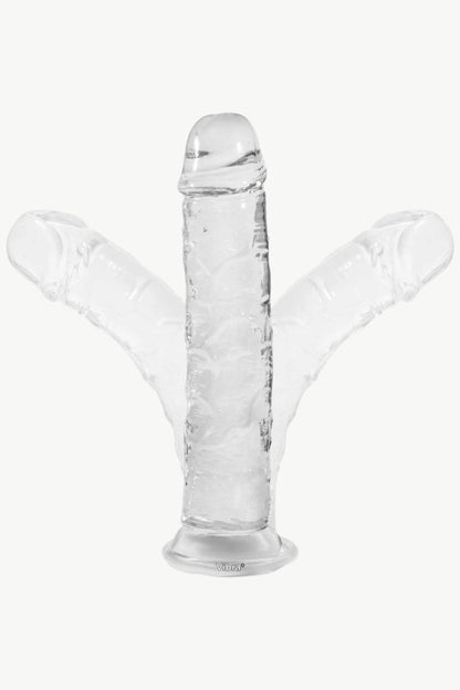 22 cm Şeffaf Esnek Jelly Dildo – 4,5 cm kalınlık - Güçlü Vantuzlu, Ekstra Kalın Yapay Penis