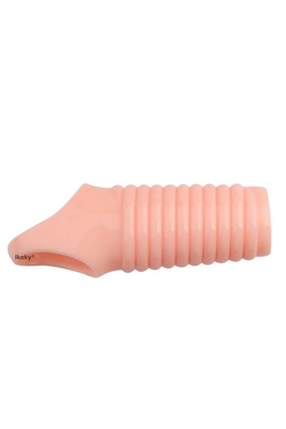 Tırtıklı G Noktası Uyarıcı Penis Kılıfı - Halka Kılıf - Ten Rengi - Yatay Tırtıklı Model