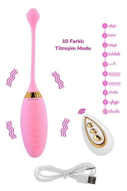 10 Farklı Güçlü Titreşim Uzaktan Kumandalı Şarjlı Orgazm Vibratör Gizli Paket