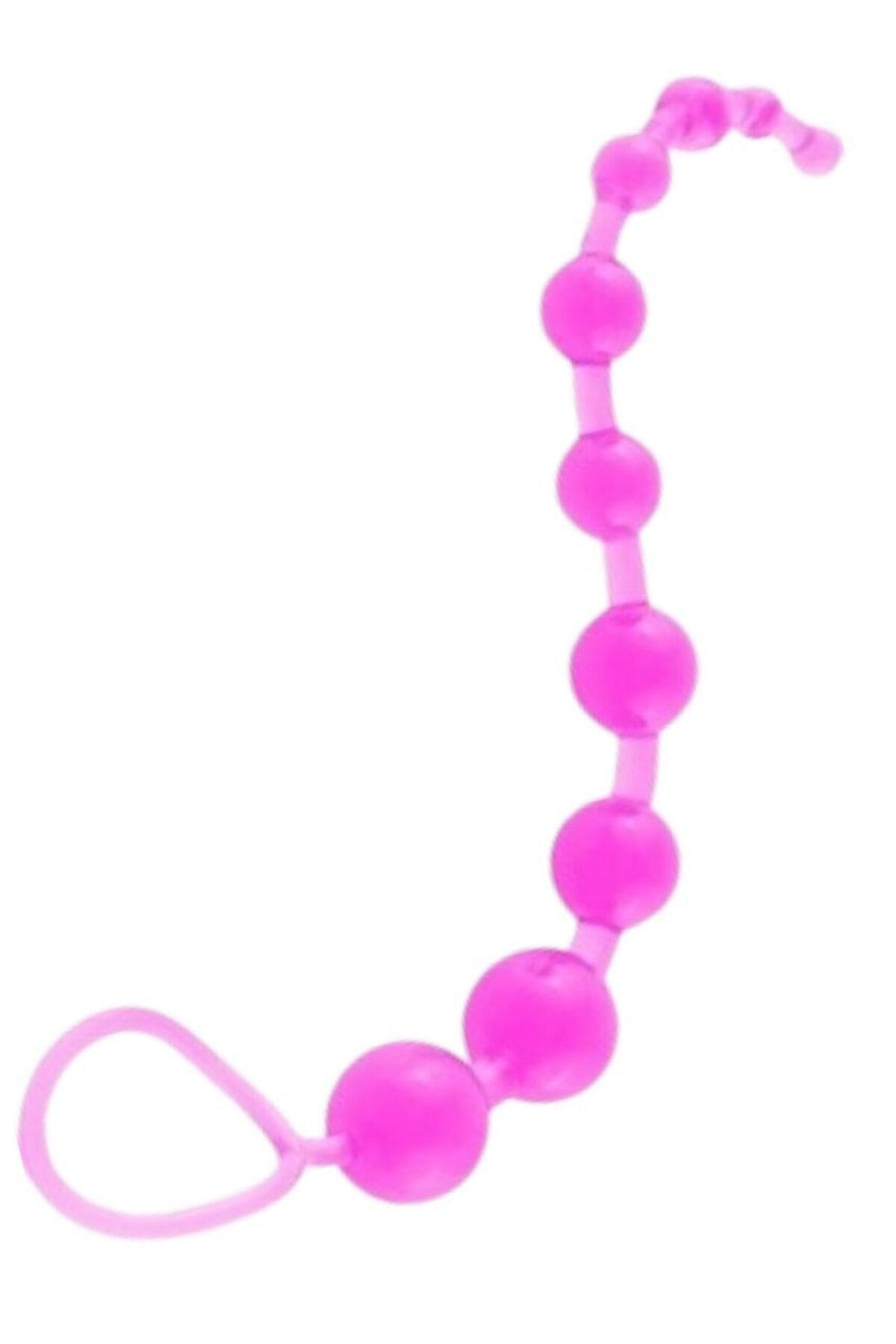 Anal Ve Vajinal 25 Cm Sıralı Jel Zevk Topları Boncuk Anal Plug Mor
