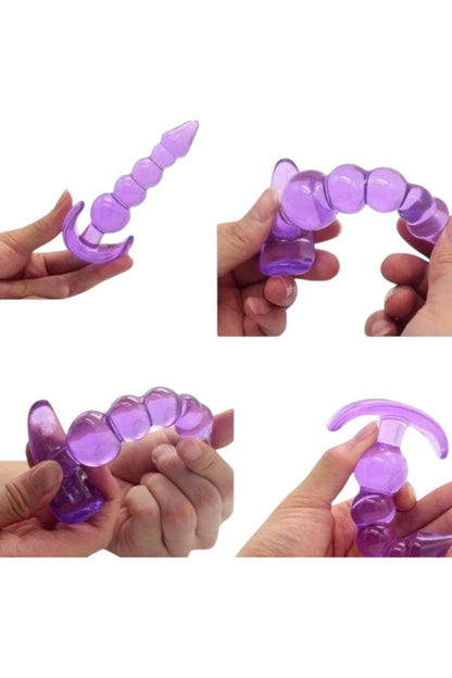 Anal Genişletici Boğumlu Yumuşak Esnek Jel Dokuda Plug - Pempe Tıkaç