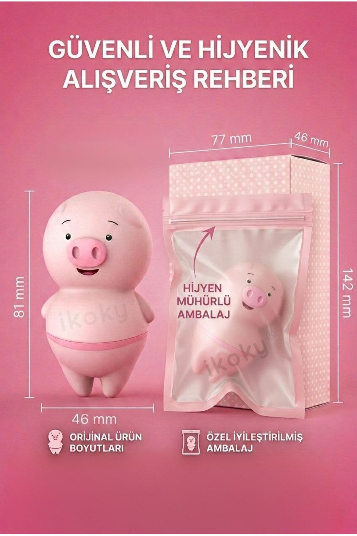 Yalamalı Emmeli Dil Atan Domuz Vibratör Pilli 2 Modlu Gizli Gönderim (3 Pil ve 3 Yedek Pil Dahil)