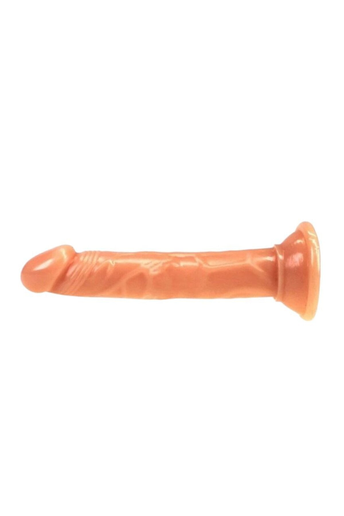 13 cm Portatif Vantuzlu Dildo - Damarlı, 2,3 cm Kalınlık, Taşınabilir ve Kutulu