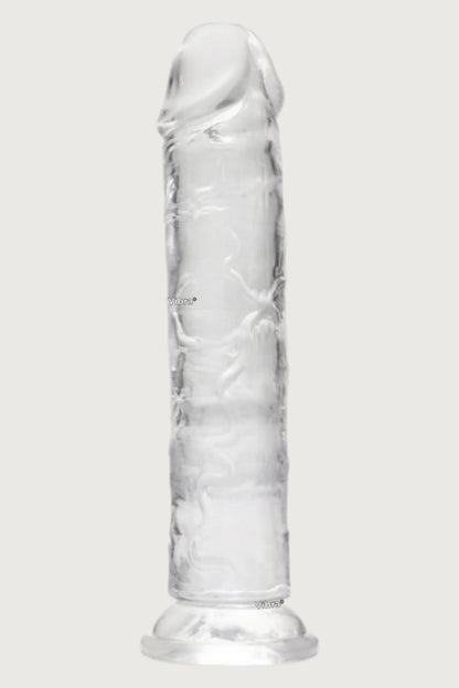 22 cm Şeffaf Esnek Jelly Dildo – 4,5 cm kalınlık - Güçlü Vantuzlu, Ekstra Kalın Yapay Penis