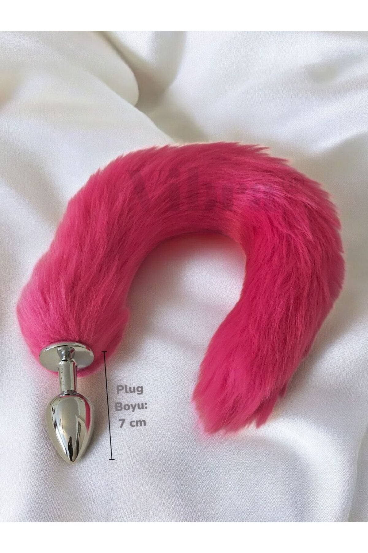 Tilki Kuyruklu Metal Anal Plug - 40 cm Kırmızı Peluş Kuyruğu | Paslanmaz Çelik Tıkaç