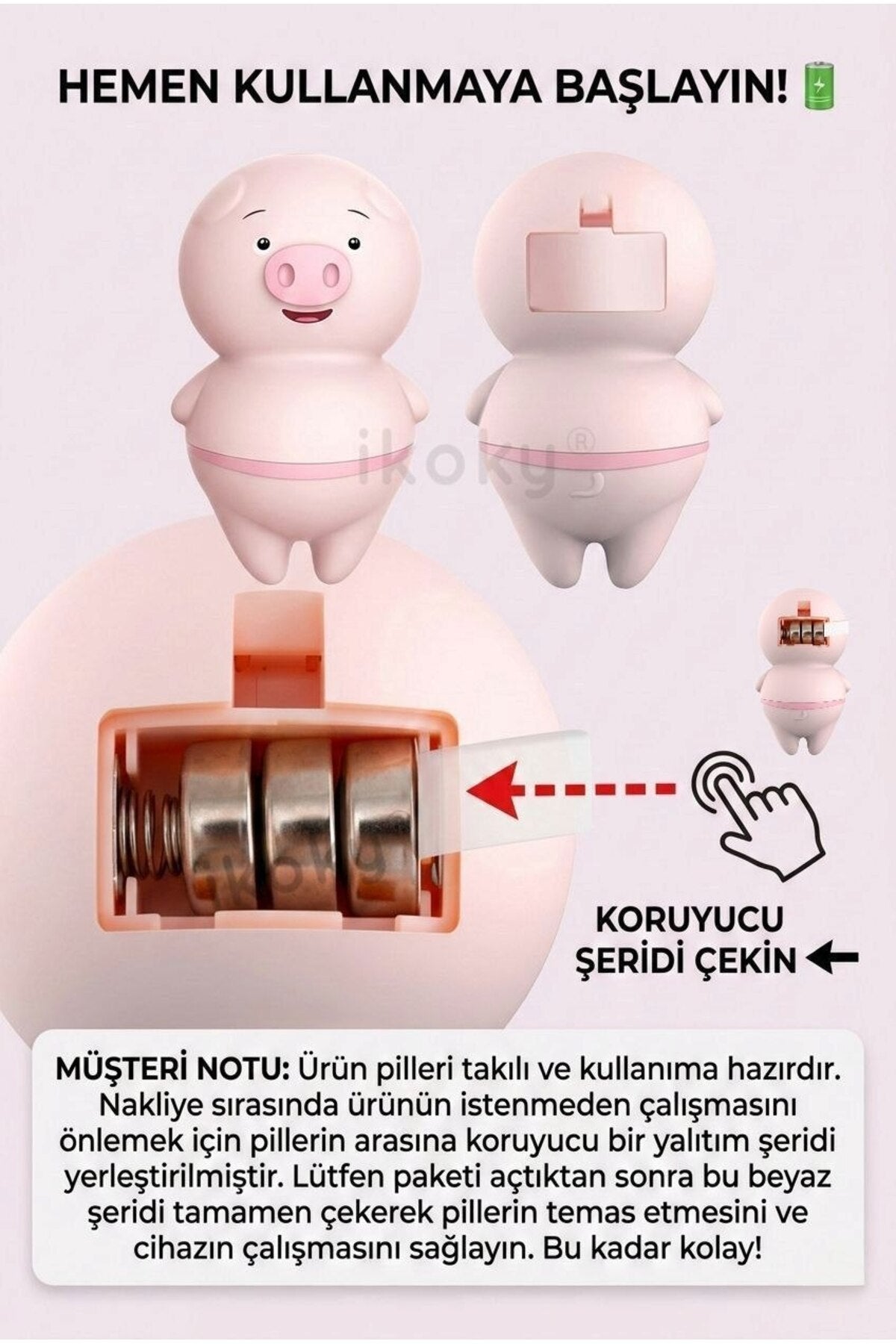 Yalamalı Emmeli Dil Atan Domuz Vibratör Pilli 2 Modlu Gizli Gönderim (3 Pil ve 3 Yedek Pil Dahil)