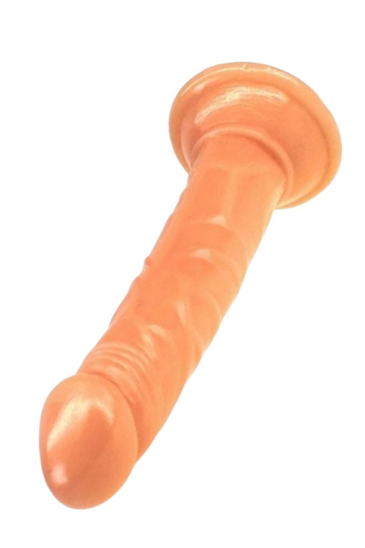 13 cm Portatif Vantuzlu Dildo - Damarlı, 2,3 cm Kalınlık, Taşınabilir ve Kutulu